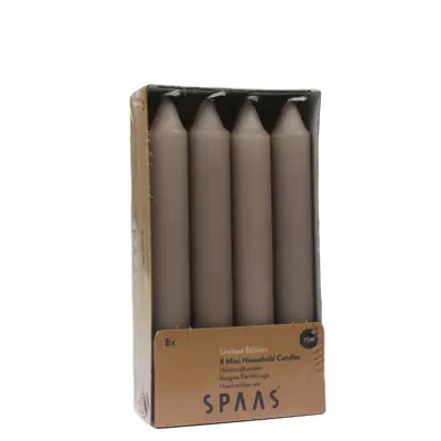 Kleine Stabkerzen Beige 8er-Pack, 15 cm