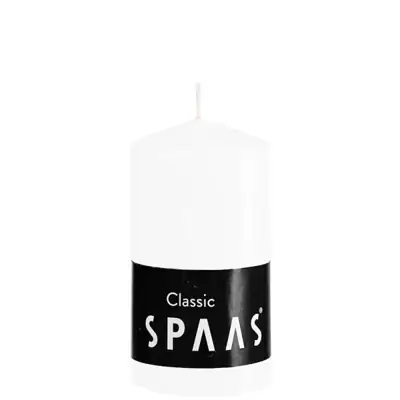 Stumpenkerze Weiß Classic Ø 5,8 × 10 cm – Spaas