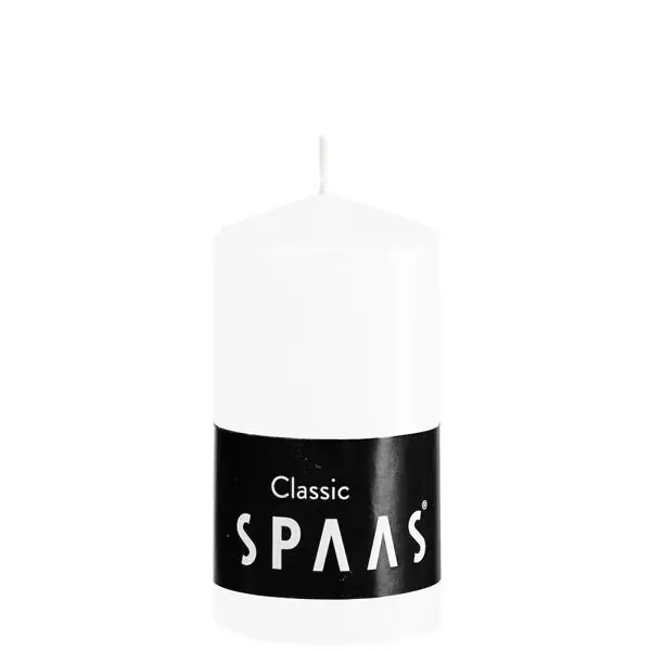 Stumpenkerze Weiß Classic Ø 5,8 × 10 cm – Spaas