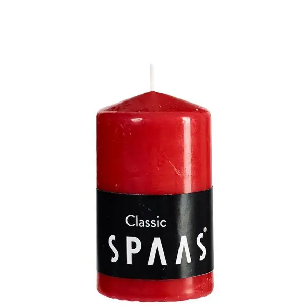 Stumpenkerze Rot Classic Ø 5,8 × 10 cm – Spaas