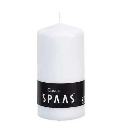 Stumpenkerze Weiß Classic Ø 5,8 × 15 cm – Spaas