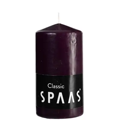 Stumpenkerze Classic Aubergine Ø 5,8 × 15 cm, 45 Stunden