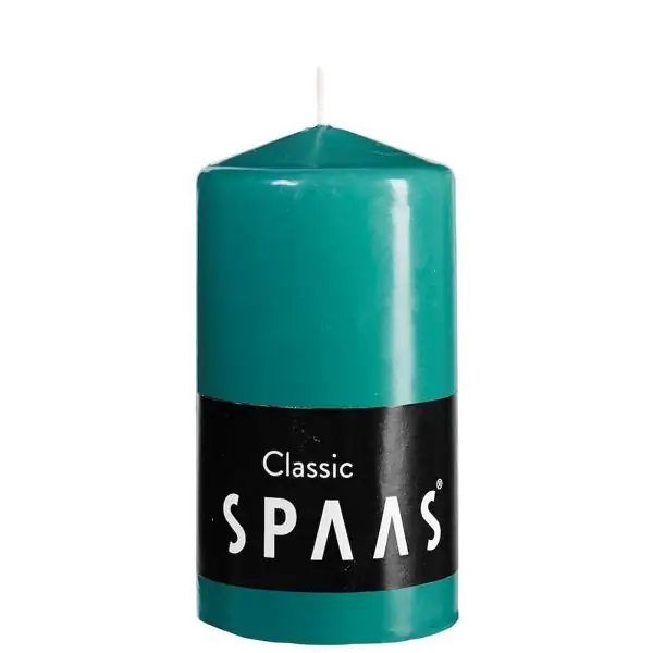 Stumpenkerze Classic Grün Ø 5,8 × 15 cm, 45 Stunden