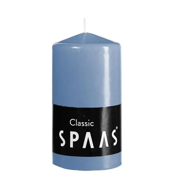 Stumpenkerze Classic Blau Ø 5,8 × 15 cm, 45 Stunden