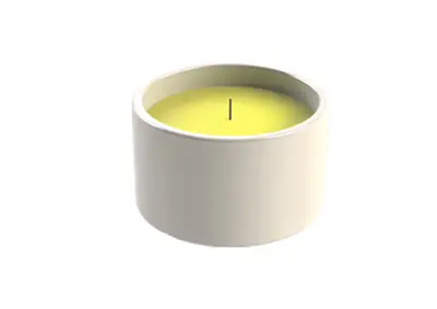 Citronella-Duftkerze „Lemon Breeze“ gelb in Tongefäß Ø 9,8 cm, 15 h
