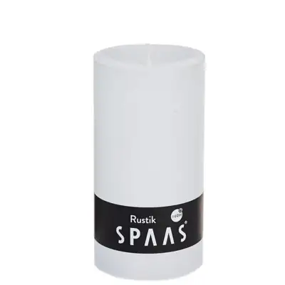 Stumpenkerze Weiß Rustic Ø 7 × 13 cm – Spaas