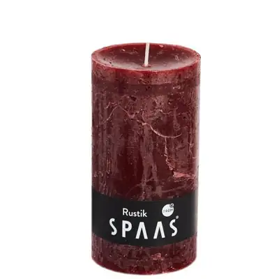Stumpenkerze Weinrot Rustic Ø 7 × 13 cm – Spaas
