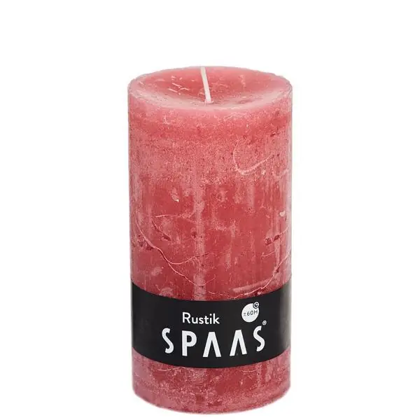 Stumpenkerze Rosa Rustic Ø 7 × 13 cm – Spaas