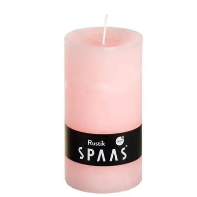 Stumpenkerze Rustic Light Pink Ø 7 × 13 cm, 60 Stunden