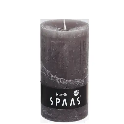 Stumpenkerze Taupe Rustic Ø 7 × 13 cm – Spaas