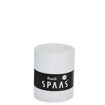 Stumpenkerze Weiß Rustic Ø 7 × 8 cm – Spaas