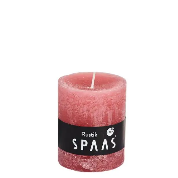 Stumpenkerze Rosa Rustic Ø 7 × 8 cm – Spaas
