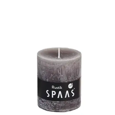Stumpenkerze Taupe Rustic Ø 7 × 8 cm – Spaas