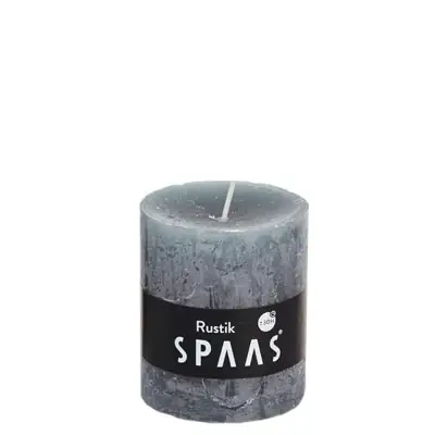 Stumpenkerze Rustic Grau Ø 7 × 8 cm, 30 Stunden