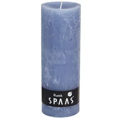 Stumpenkerze Rustic Grau / Blau Ø 7 × 19 cm, 95 Stunden