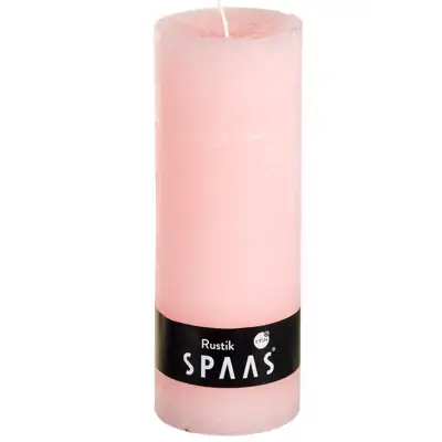 Stumpenkerze Rustic Light Pink Ø 7 × 19 cm, 95 Stunden