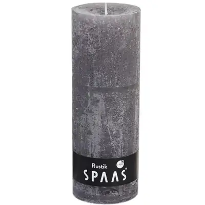 Stumpenkerze Taupe Rustic Ø 7 × 19 cm – Spaas
