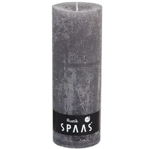 Stumpenkerze Taupe Rustic Ø 7 × 19 cm – Spaas