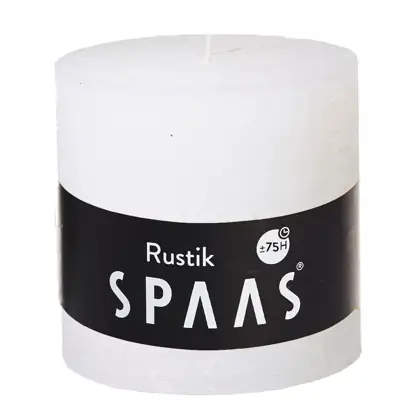 Stumpenkerze Weiß Rustic Ø 10 × 10 cm – Spaas