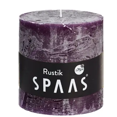 Stumpenkerze Rustic Aubergine Ø 10 × 10 cm, 75 Stunden