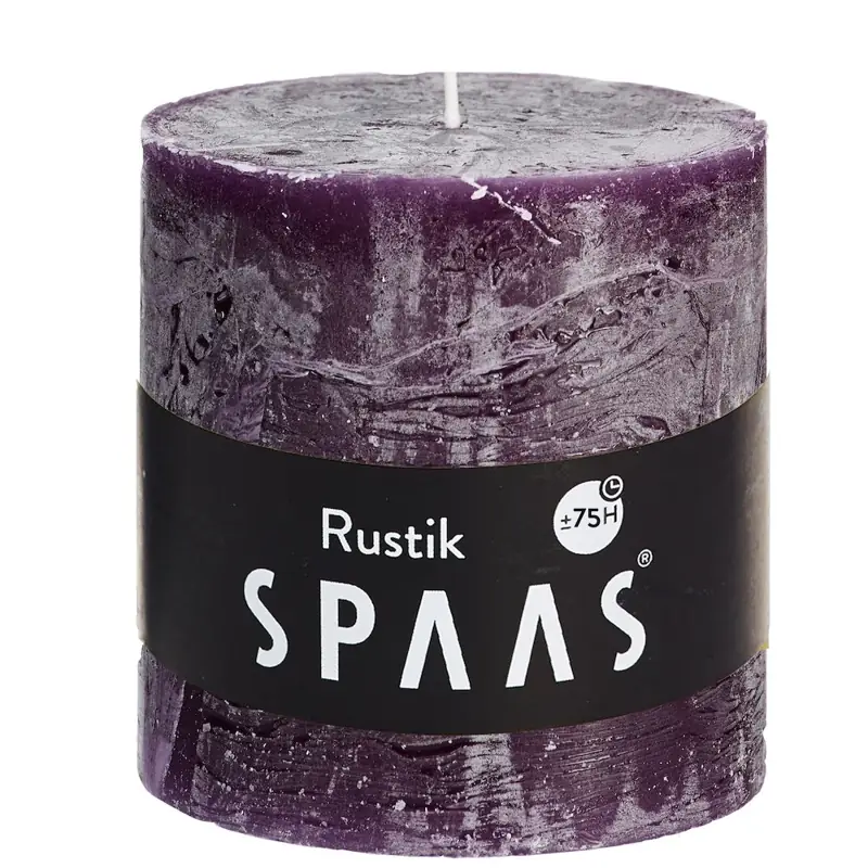 Stumpenkerze Rustic Aubergine Ø 10 × 10 cm, 75 Stunden