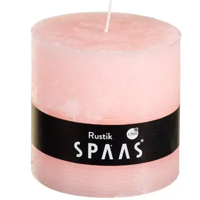 Stumpenkerze Rustic Light Pink Ø 10 × 10 cm, 75 Stunden