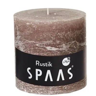 Stumpenkerze Taupe Rustic Ø 10 × 10 cm – Spaas