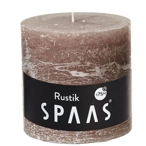 Stumpenkerze Taupe Rustic Ø 10 × 10 cm – Spaas