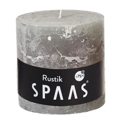 Stumpenkerze Rustic Grau Ø 10 × 10 cm, 75 Stunden