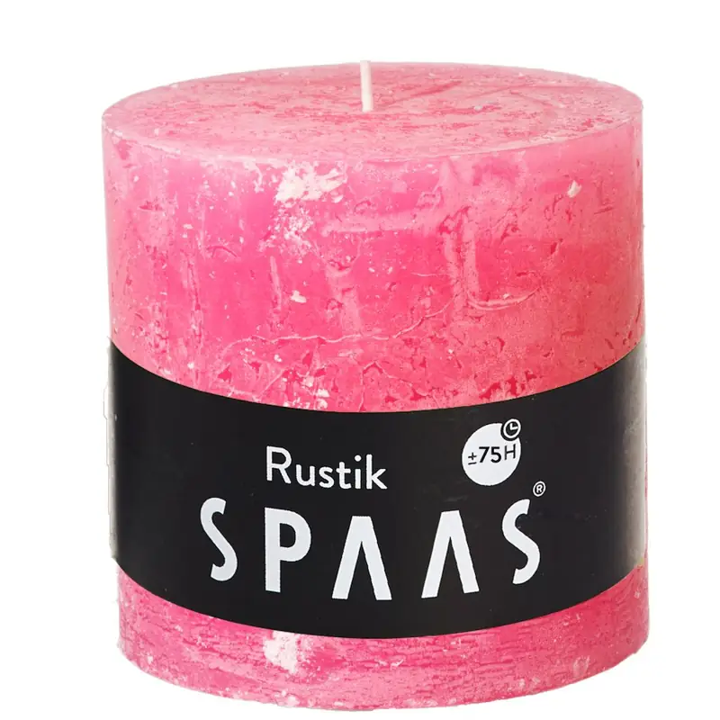 Stumpenkerze Rustic Fuchsia Ø 10 × 10 cm, 75 Stunden