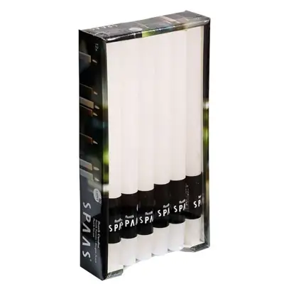 Rustic Stabkerzen Weiß 12er-Pack, 25 cm