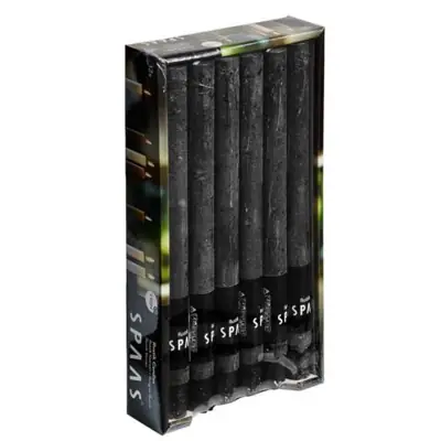 Rustic Stabkerzen Schwarz 12er-Pack, 25 cm