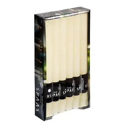 Rustic Stabkerzen Elfenbein 12er-Pack, 25 cm