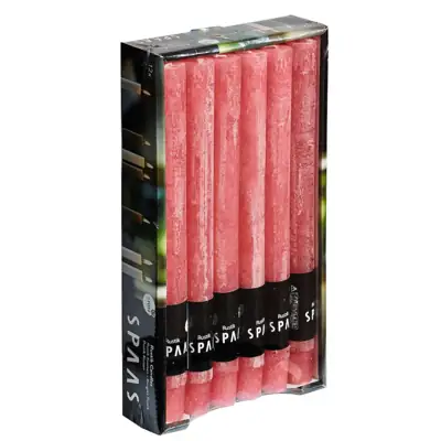 Rustic Stabkerzen Rose Blush 12er-Pack, 25 cm