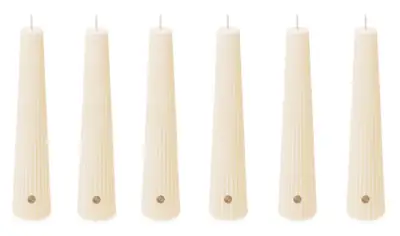 Obelisk Kerzen Elfenbein 25 cm – 6er-Set von Spaas