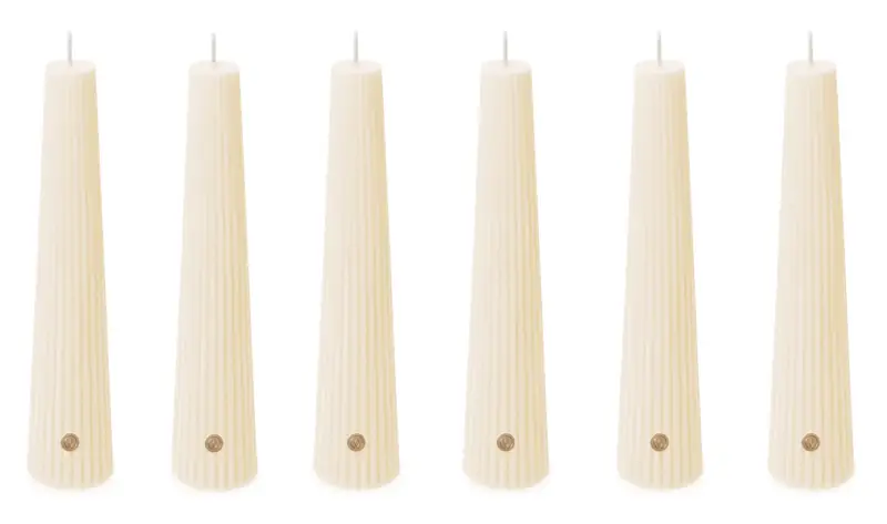 Obelisk Kerzen Elfenbein 25 cm – 6er-Set von Spaas