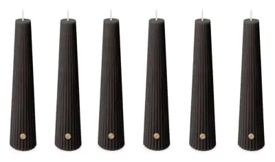Obelisk Kerzen Schwarz 25 cm – 6er-Set von Spaas
