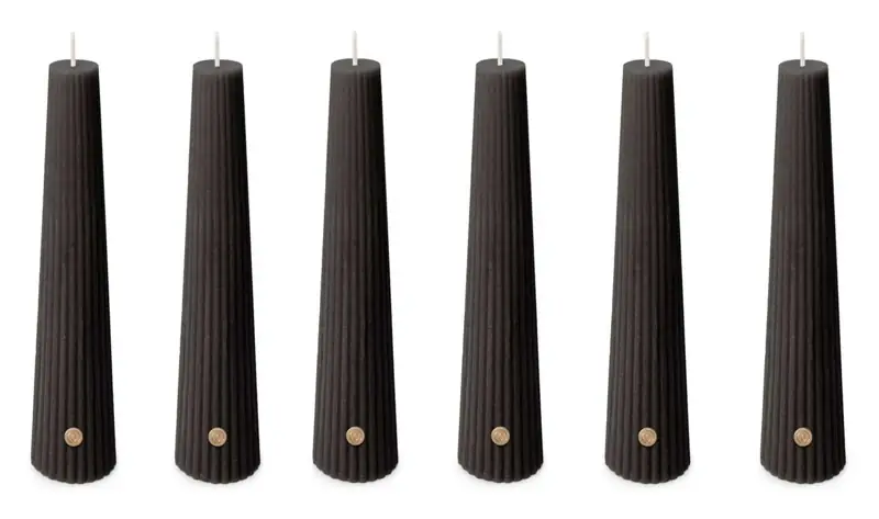 Obelisk Kerzen Schwarz 25 cm – 6er-Set von Spaas