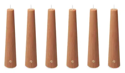 Obelisk-Kerzen Beige Spaas 6 Stück 25 cm