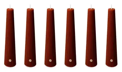 Obelisk-Kerzen Bordeaux Spaas 6 Stück 25 cm