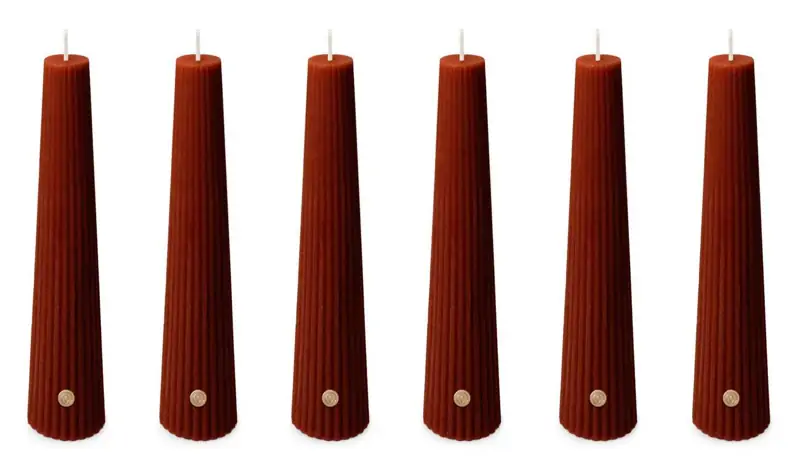 Obelisk-Kerzen Bordeaux Spaas 6 Stück 25 cm