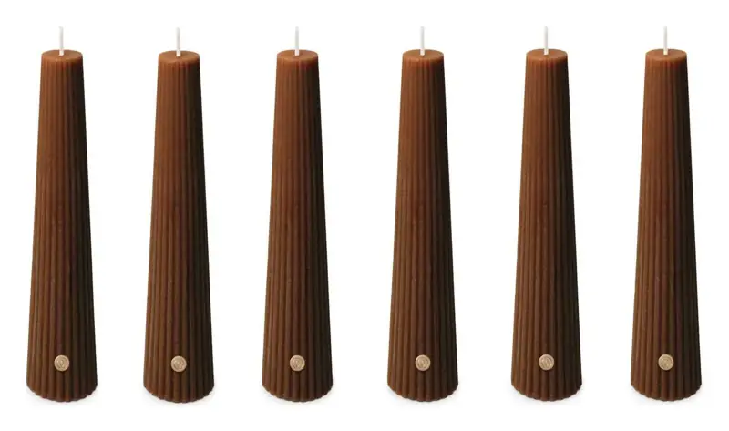 Obelisk-Kerzen Braun Spaas 6 Stück 25 cm