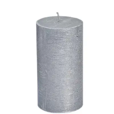 Stumpenkerze Silber Classic Ø 7 × 13 cm – Spaas