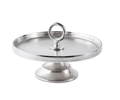 Etagere rund mit Griff Aluminium Silber 30 cm