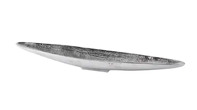Dekoschale „Schiffchen“ XXL Aluminium Silber 80 cm