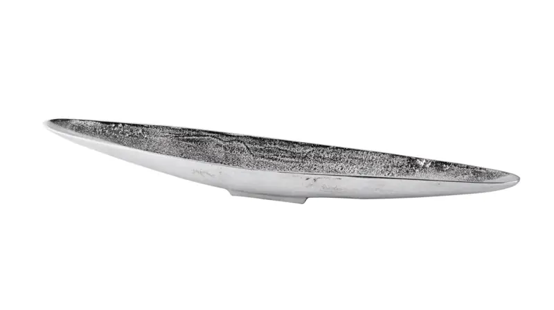 Dekoschale „Schiffchen“ XXL Aluminium Silber 80 cm