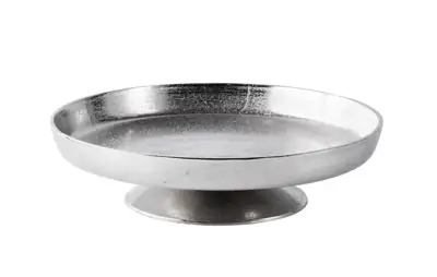 Dekoschale auf Standfuß Silber XXL 40 cm