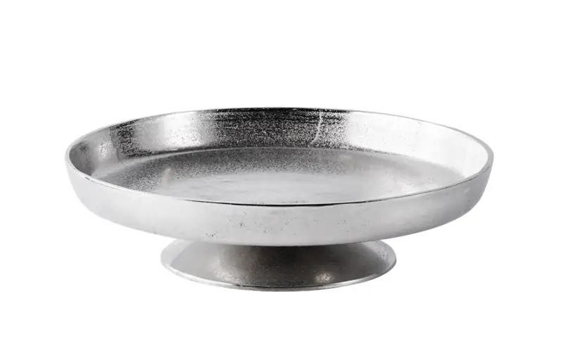 Dekoschale auf Standfuß Silber XXL 40 cm
