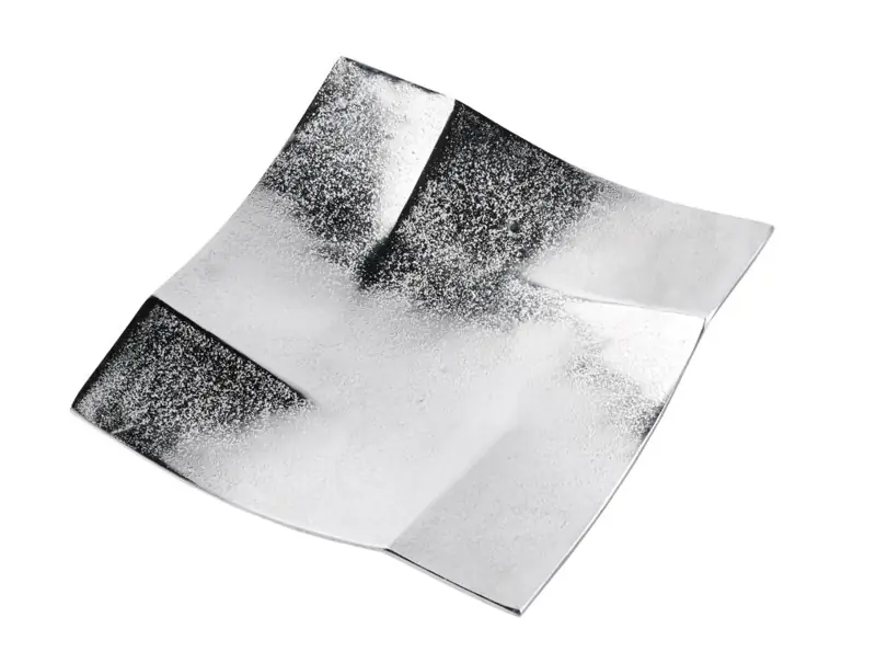 Dekoteller Schale eckig Aluminium Silber Größe S – 23 × 23 × 4,5 cm
