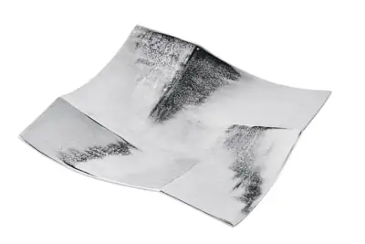 Dekoteller Schale eckig Aluminium Silber Größe L – 35 × 35 × 6,5 cm